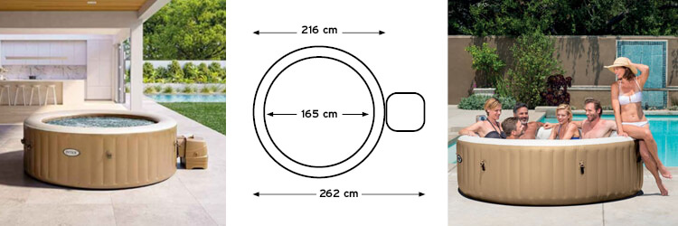 Intex Pure Spa Bubble jacuzzi 216x71 cm 6 personnes