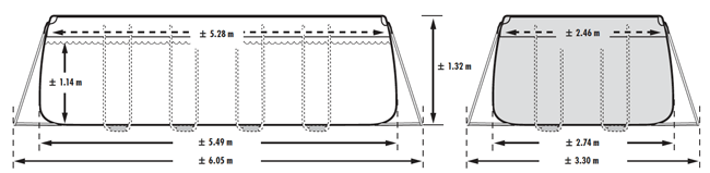 afmetingen intex ultra frame pool 549 x 274