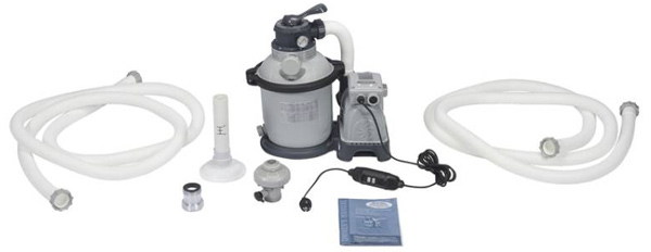 Inhoud verpakking Intex zandfilterpomp 4000 liter/uur