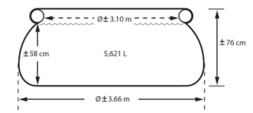 Intex easy set formaten - 366 cm - formaten