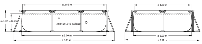 afmetingen intex metal frame pool 300 x 200