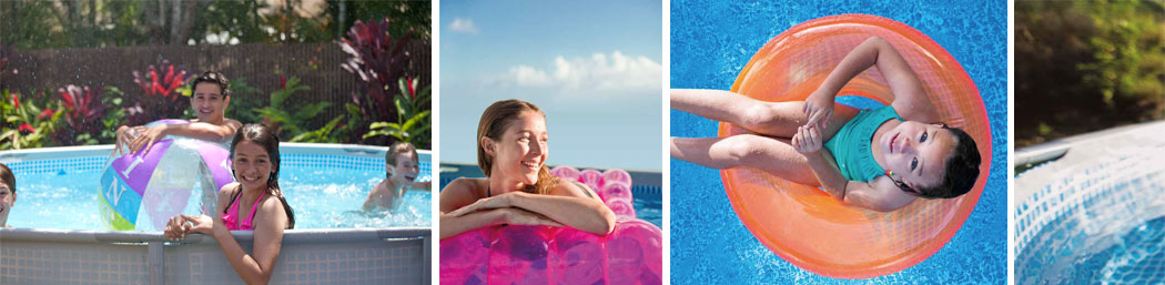 Intex metal frame pool zwemplezier 3 Intex metal frame pool sfeer 3