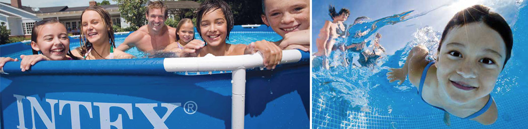 Intex metal frame pool zwemplezier Intex metal frame pool sfeer