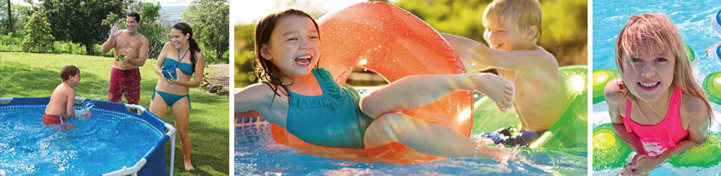 Intex metal frame pool zwemplezier 2 Intex metal frame pool sfeer 2