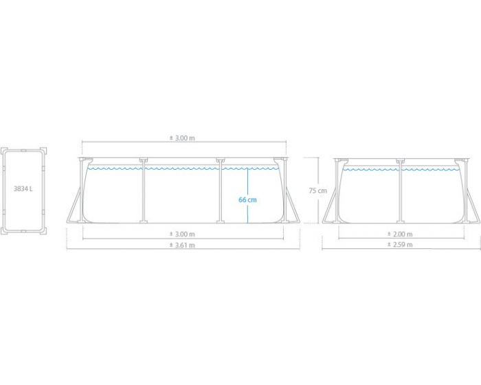 contrast brandwond Specimen INTEX Metal Frame - 300 x 200 cm | Top Zwembadshop
