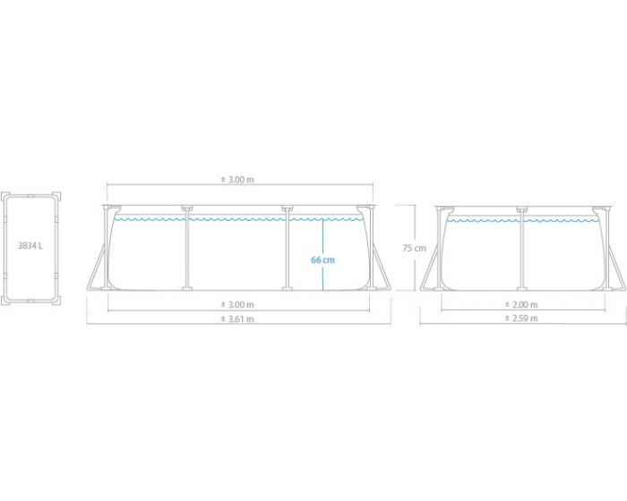 INTEX Metal Frame - 300 x 200 cm | Top