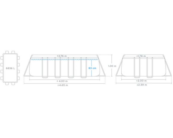 Rechthoekig Zwembad Ultra Frame Intex 549 x 274 x 132 cm