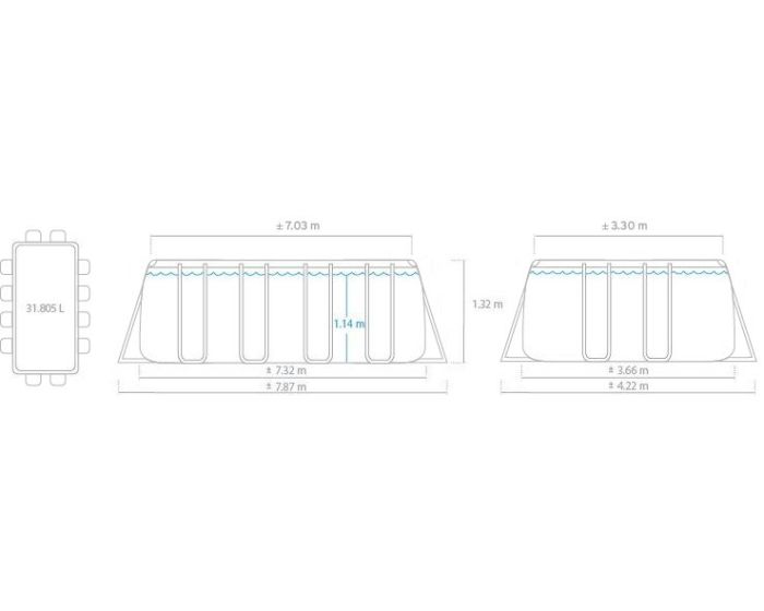 Intex Ultra XTR Frame - 732 x 366 x 132 cm | Top Zwembadshop