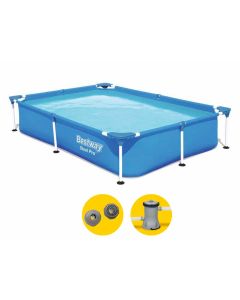 Bestway Steel Pro zwembad - 221 x 150 x 43 cm - met filterpomp