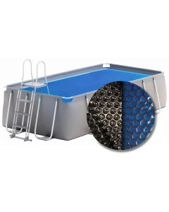W'eau solar cover rechthoekig - 975 x 488 cm (zeilmaat 960 x 466) - Zwart/Blauw