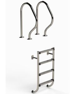 IDEAL 2-delige RVS zwembadtrap 4 treden - AISI 304