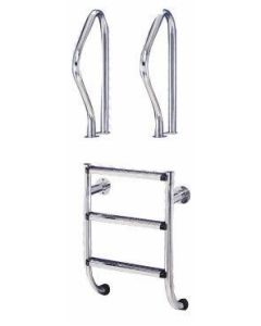 IDEAL 2-delige RVS zwembadtrap 2 treden - AISI 316