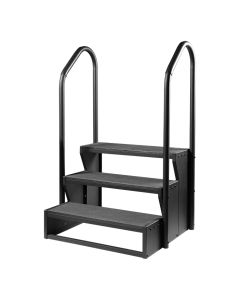 W'eau spa trap antislip met leuning - Zwart