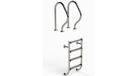 IDEAL 2-delige RVS zwembadtrap 4 treden - AISI 304