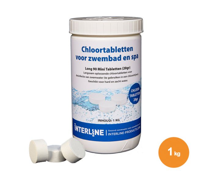 Chloortabletten - Interline Long 90 Mini - 20 gram (1 kg)