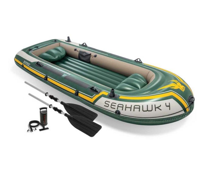 INTEX™Opblaasboot - Seahawk 4 Set (incl. peddels & pomp)